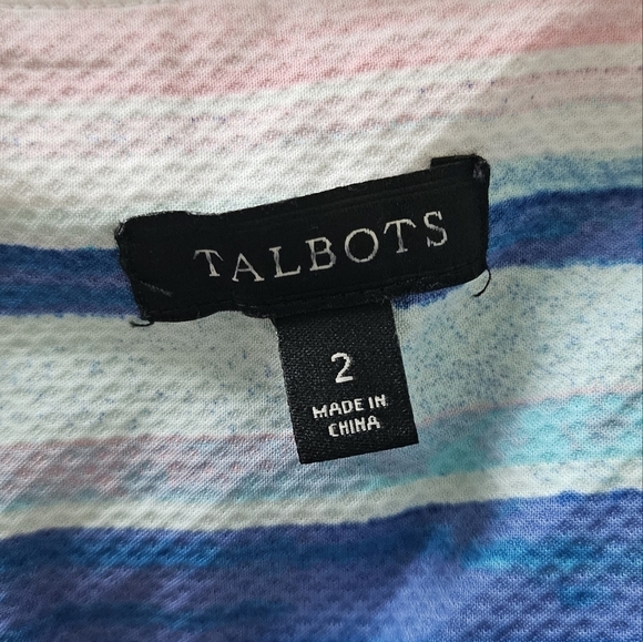 Talbots Beachy Cotton Striped Sleeveless Sheath Shift Dress Size 2. - Picture 5 of 11
